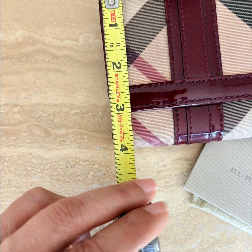 Burberry Super Nova Check Berry and Beige Leather Wallet - Picture 15 of 16